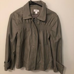 Gray Faux Leather Jacket